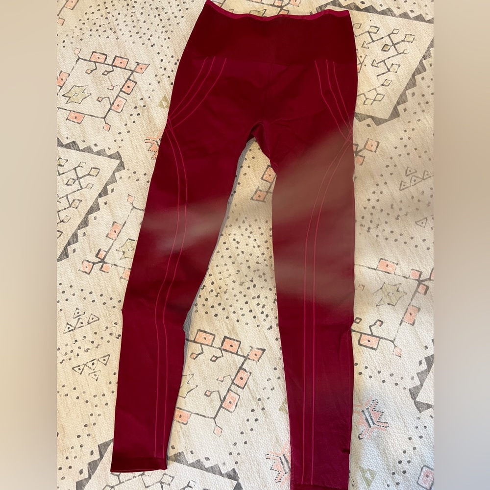 Fabletics leggings. Small. Red/pink. Worn once. Warmer material.